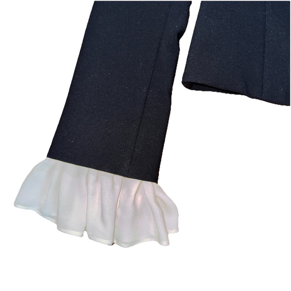 Cinq a Sept Cropped Blazer Black Ivory Size 2 - Picture 7 of 8